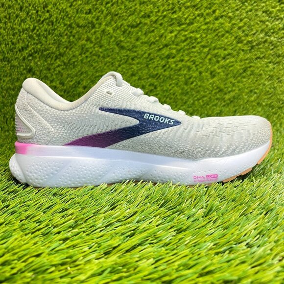 Brooks Ghost 16 Womens Size 7 Gray Blue Purple Walking Running Shoes Sneakers - Picture 4 of 10